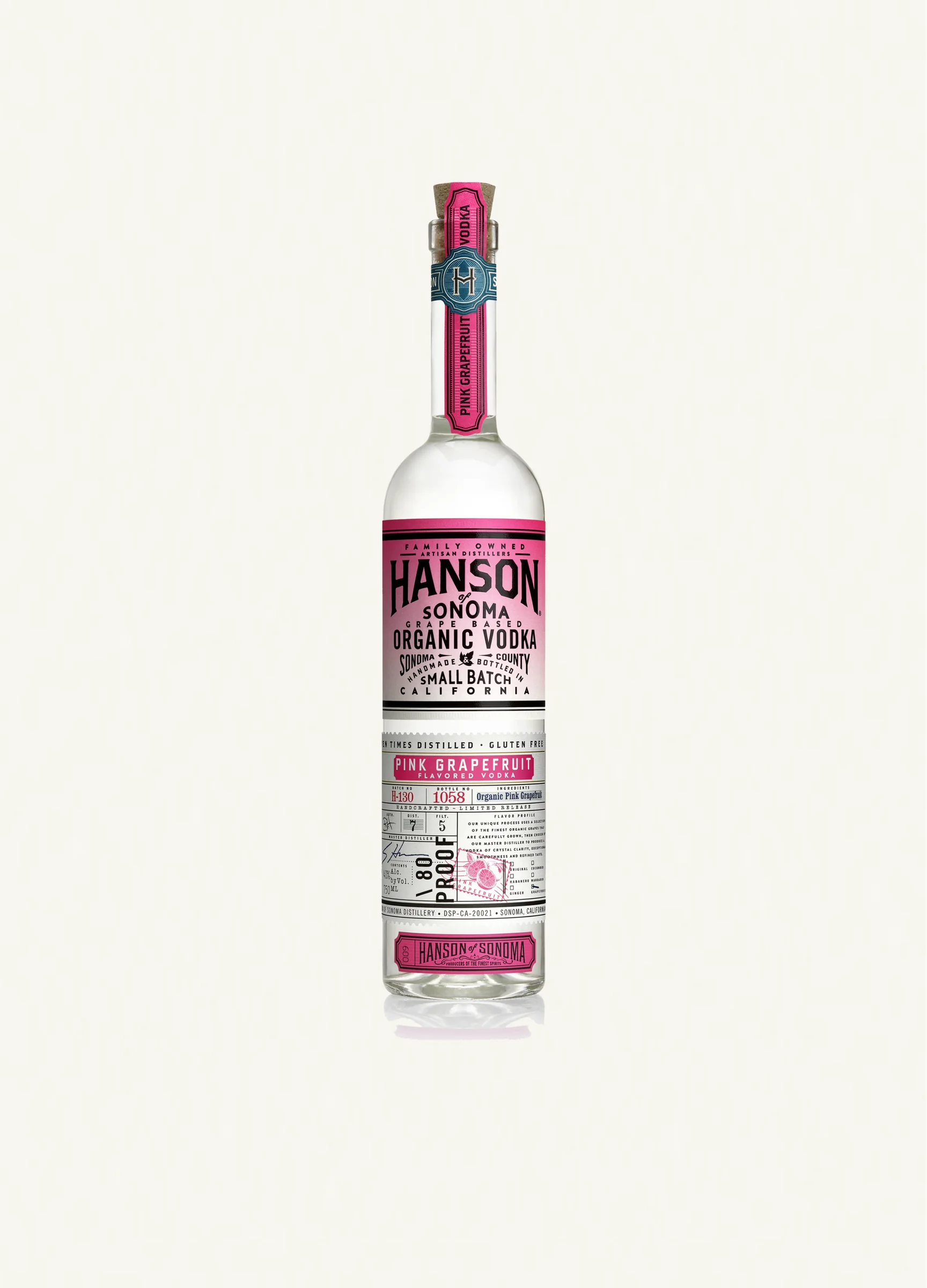 Hanson Pink Grapefruit Vodka plain bottle
