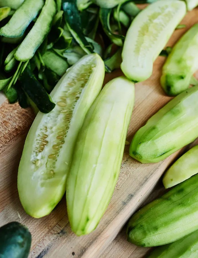 Sliced cucumbers